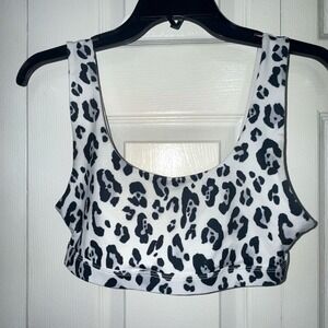 Womens Leopard Print Sports‎ Bra Leggings Set Workout Athleisure